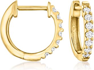 Ross-Simons Lab-Grown Diamond Hoop Earrings in 18kt Gold Over Sterling