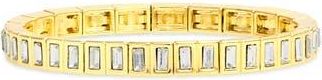 BaubleBar Baguette Crystal Stretch Bracelet in Gold/Clear at Nordstrom Rack