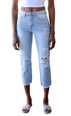 YMI Angela Straight Jean In Light Wash