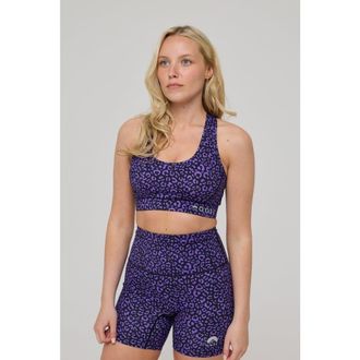 OOSC High Support Elite Crossback Sports Bra - Purple Leopard at Nordstrom, Size X-Small Uk
