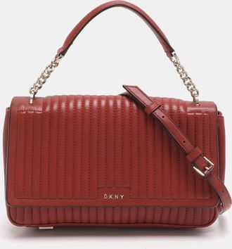 DKNY Dkny Gansevoort Brique Red Quilted Leather Shoulder Bag