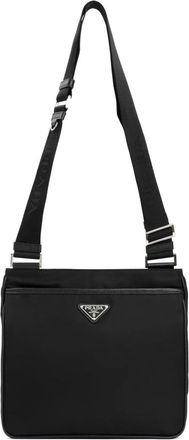 Prada Re-Nylon en Saffiano Schoudertas - Heren - Schoudertassen - Zwart - ONE Size - Nylon - Tassen