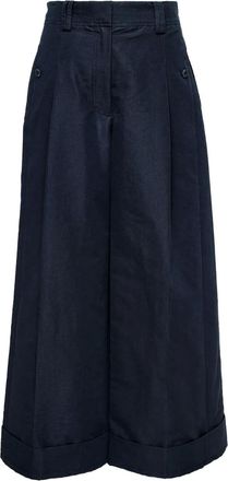 3.1 Phillip Lim Pantaloni a gamba ampia con pieghe - Blu