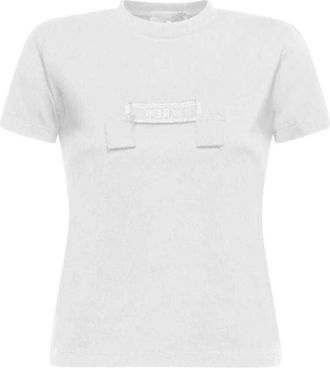 John Richmond T-shirt met Logo Applicatie - Dames - T-shirts - Wit - L - Katoen - Tops