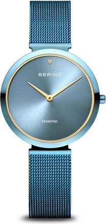 Bering Dameshorloge Charity 32 mm 3 ATM saffierglas Slim Design Armband Milanese 18132-Charity 1 - Dames - Horloges - Blauw - ONE Size - Accessoires