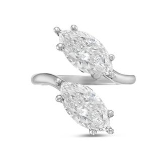 Diana M. Jewels Platinum 15.00 Cts 2 Stone Marquise Lab Grown Diamond Ring