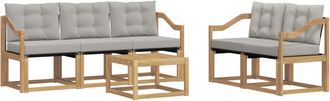 vidaXL Conjunto De Sof&aacute;s De Exterior 6 Uds. Blanco Y Gris Claro Vidaxl