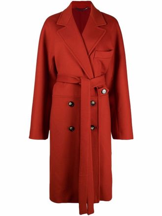 Stella McCartney double-breasted belted coat - women - Recycled Wool - 38 - Red