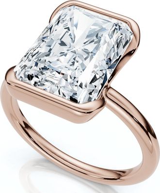 Pompeii3 Certified 4Ct Radiant Solitaire Diamond Engagement Ring 14k Gold or Pt Lab Grown