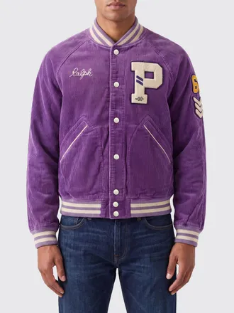 Polo Ralph Lauren Bomber varsity in velluto con patch e ricami