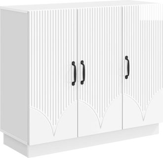 vidaXL Aparador Brillante 89 X 34,5 X 77 Cm Madera De Ingenier&iacute;a Vidaxl