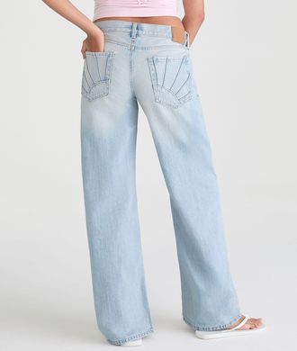 A&eacute;ropostale Super Low-Rise Baggy Wide Leg Sun Pocket Jean