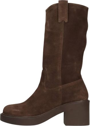 Emanuelle Vee Laarzen - Dames - Laarzen met Hak - Bruin - 40 EU - Leer - Schoenen