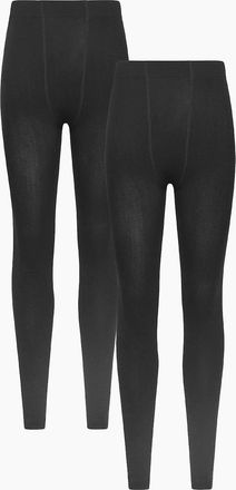 Mountain Warehouse Womens Mountain Warehouse Womens/Ladies Brushed Isotherm Thermal Leggings (Pack of 2) - Black - Size: 10