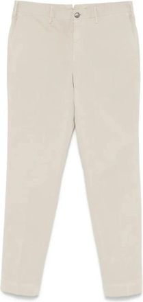 Incotex Beige Broek met Verborgen Sluiting - Heren - Chinos - Grijs - M - Broeken