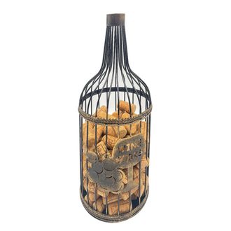OEM Elegante Cesta De Hierro Para Guardar Vino Y Corcho, Dise&ntilde;o