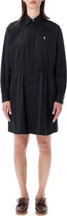 Polo Ralph Lauren Black Logo Shirt Collar Mini Dress