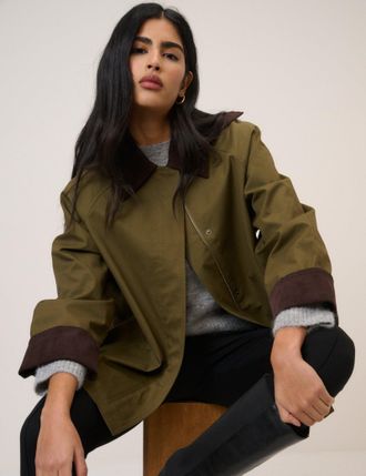 Nobody's Child Khaki Cord Detail Barn Jacket