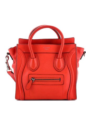 Celine Luggage Bag Grainy Leather Nano crossbody bag - Rosso