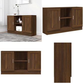 vidaXL Credenza Rovere Marrone 120x30,5x70 cm in Legno Multistrato - Credenza marrone - Credenza in legno multistrato