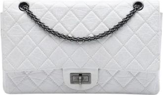 Chanel Pre-owned Vintage Double Flap Shoulder Bag - Dames - Vintage Schoudertas - Wit - ONE Size - Leer - Vintage