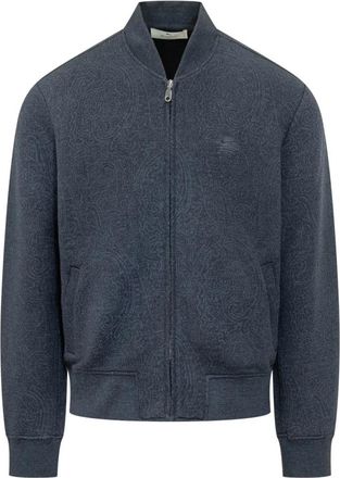 Etro Bomberjack met Logo - Heren - Bomber jackets - Blauw - M - Jassen