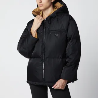 Prada Piumino con zip nero in Re-Nylon
