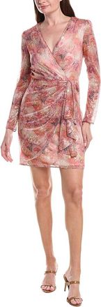 Adrianna Papell Printed Metallic Crinkle Dress