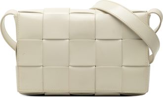 Bottega Veneta Pre-owned Womens Nappa Intrecciato Cassette Crossbody - Ivory Leather - One Size
