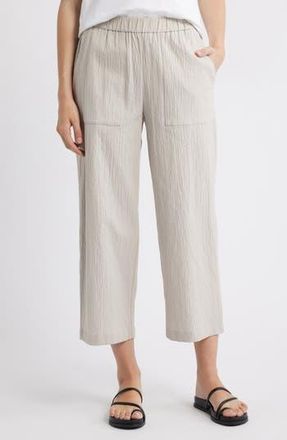 Eileen Fisher Stretch Organic Cotton Crop Pants in Chalk at Nordstrom Rack, Size Xx-Small