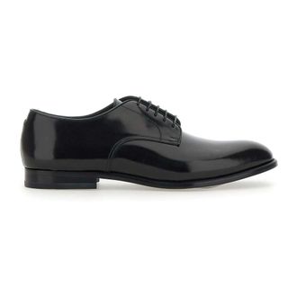 Doucal's Business Shoes, male, Black, Size: 10 1/2 US Derby Lace-up