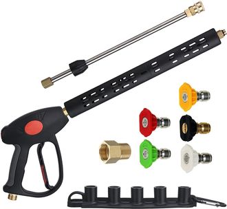 OEM Pistola De Repuesto Para Hidrolimpiadora Con Tubo Alargador, Conexi&oacute;n M22 15 Mm O M22 14 Mm, 5 Boquillas, 1 Metro, 280 Bar