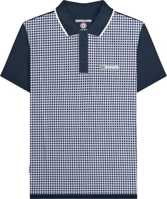 Lambretta Heren Gingham Polo Shirt (Marineblauw)