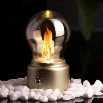OEM L&aacute;mpara De Noche Led Retro, L&aacute;mpara De Mesita De Noche Con Bombilla, L&aacute;mpara De Mesita De Noche Retro Recargable Por Usb (dorada)