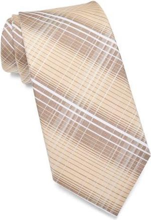 Calvin Klein Nelson Plaid Tie in Taupe at Nordstrom Rack