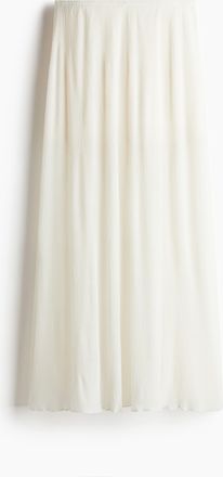 H&M Plissierter Maxijupe - White