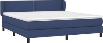 vidaXL Cama Box Spring Con Colch&oacute;n Tela Azul 180x200 Cm Vidaxl