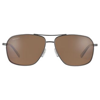 Serengeti Eyewear Dorwinn Rectangular Double Bridge Sunglasses with Metallic Finish