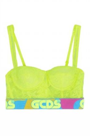 GCDS Womens Graphic Logo Top In Yellow