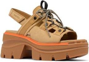 Sorel Rein CB Lace-Up Platform Sandal in Caribou Buff/Black at Nordstrom Rack, Size 8.5