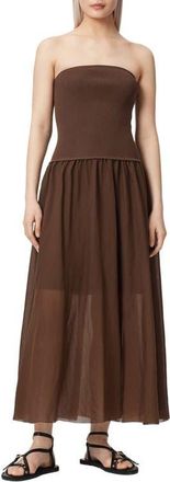 AllSaints Tegan Strapless Dress in Penny Brown at Nordstrom, Size X-Small