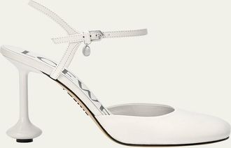 Loewe Toy Leather Ankle-Strap Pumps