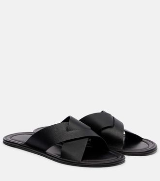 The Row Malick Cross leather sandals