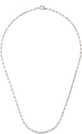 Suzanne Kalan 18K White Gold Linear Diamond Necklace - Womens - 18kt White Gold/Diamond