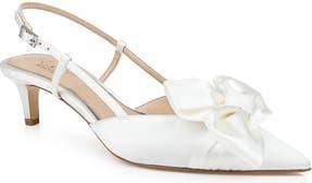 Badgley Mischka Shoshana Pointed Toe Slingback Pump in Ivory Satin at Nordstrom Rack, Size 8.5