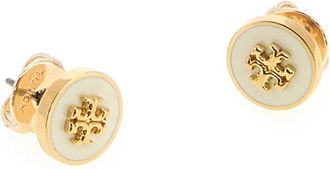 Tory Burch Womens Enameled Metal Icon Earrings 700 Brass