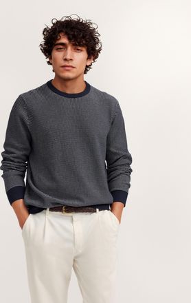 Bugatti Rundhalspullover BUGATTI Regular Fit, Herren, Gr. XXL, 390, marine, Strick, 100% Baumwolle, unifarben, regular fit, Rundhals, Pullover Rundhalspullove