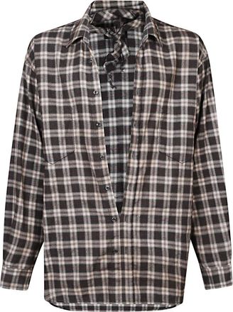 Dsquared2 Bruine Overhemd Lange Mouwen - Heren - Casual Overhemden - Bruin - L - Overhemden