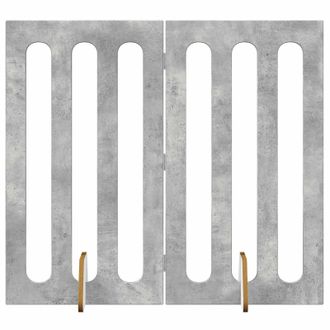 vidaXL Valla Plegable Para Mascotas 2 Pcs Gris Concreto Vidaxl