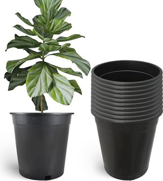 OEM Macetas De Polietileno De Alta Densidad (hdpe) Con Orificios De Drenaje, 28 Cm &times; 13,6 L (paquete De 10)
